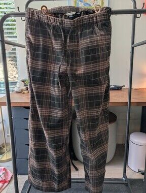 American Eagle Outfitters Black Plaid Wide Leg Pants